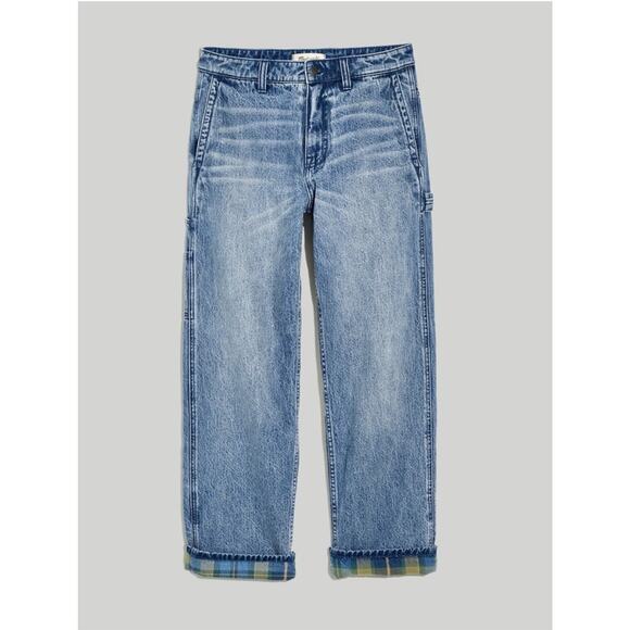 Madewell Men’s Flannel-Lined Carpenter Jeans in Kenton Wash 33x31 - Picture 1 of 12